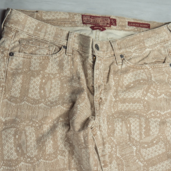LUCKY Brand LEGEND Jeans Tan Lace Pattern 12/31 - Picture 8 of 8