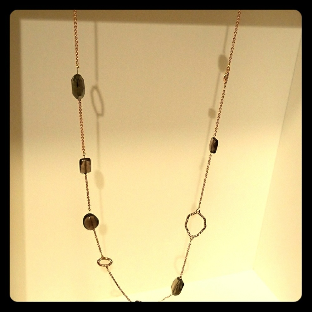 Pink gold long necklace