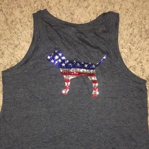 Patriotic VS PINK dog tank • Size L