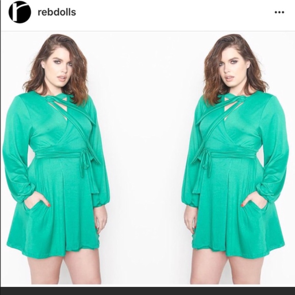 1X Rebdolls wrap dress- green