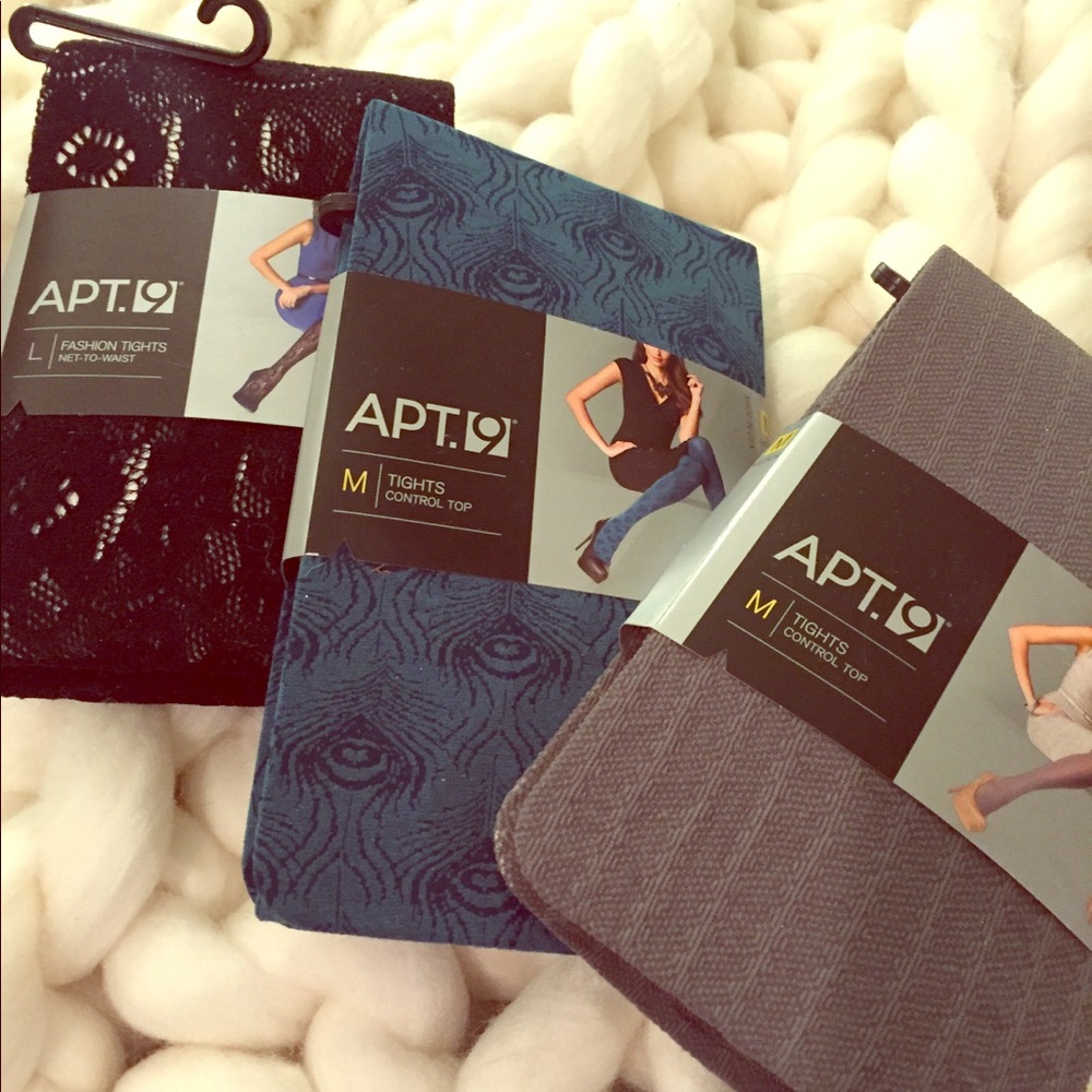 Set of 3 women’s fashion tights. By Apt 9