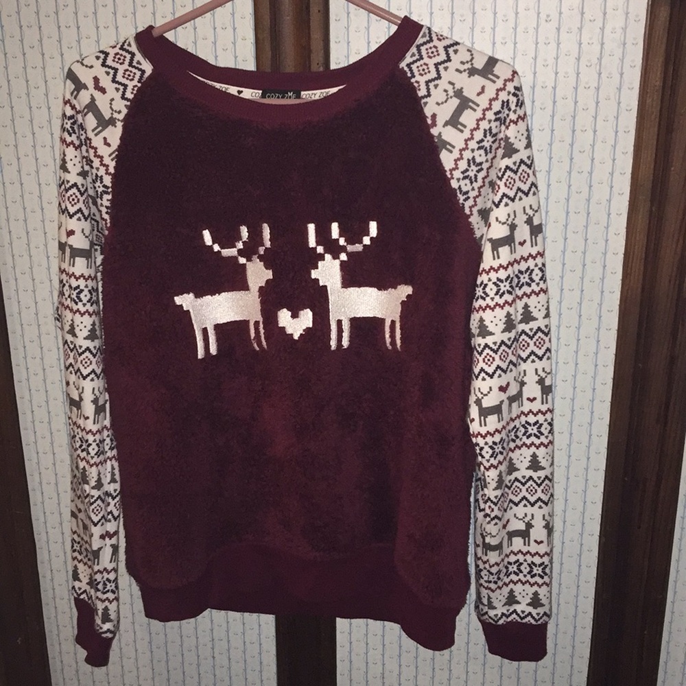 Cozy Zoe Reindeers with Heart Sweater