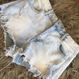 Junior high waisted shorts.