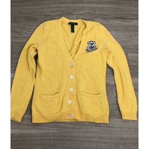 Ralph Lauren Yellow Knit Button Up Cardigan