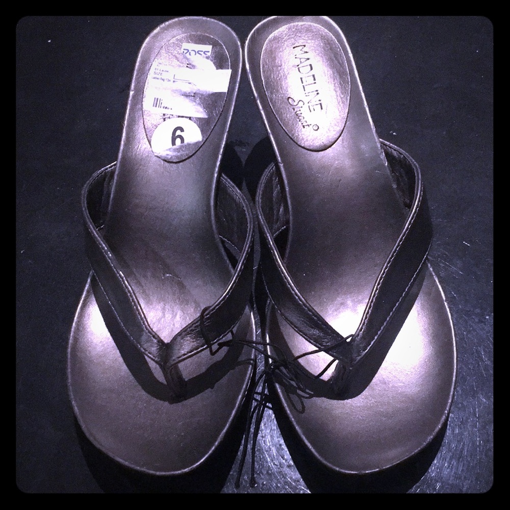 Silver wedge flip flop