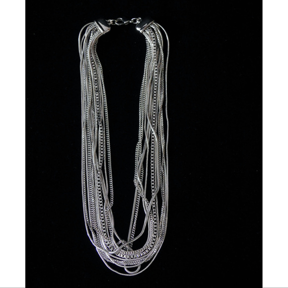 NWT Silver multi strand necklace LTDN76 - Picture 6 of 7