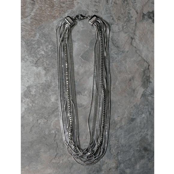 NWT Silver multi strand necklace LTDN76 - Picture 7 of 7