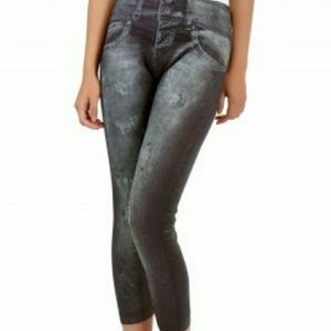 Jean print spandex capris