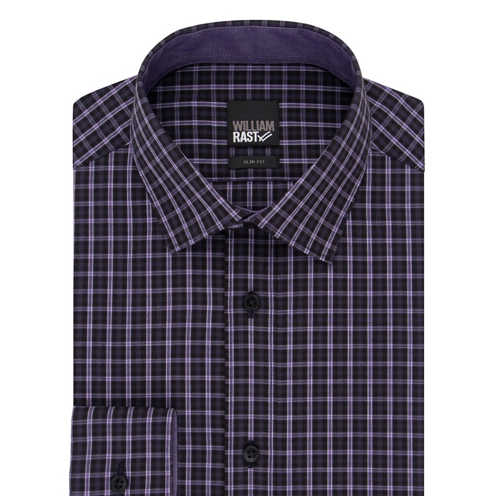 William Rast Slim Fit Checked Dress Shirt XL