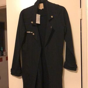 Black Chaser LA fleece trench coat NWT