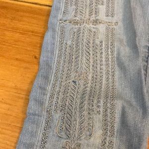 Embroidered BlankNYC Slim Fit Ankle Crop Jeans