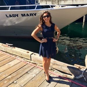 Navy Blue Tobi Fit & Flare Dress
