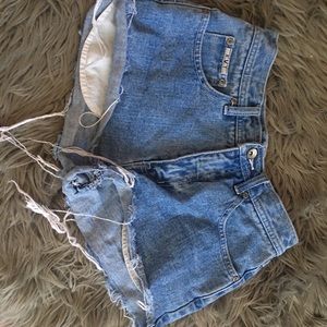Jean shorts, worn twice as well. Custom made.