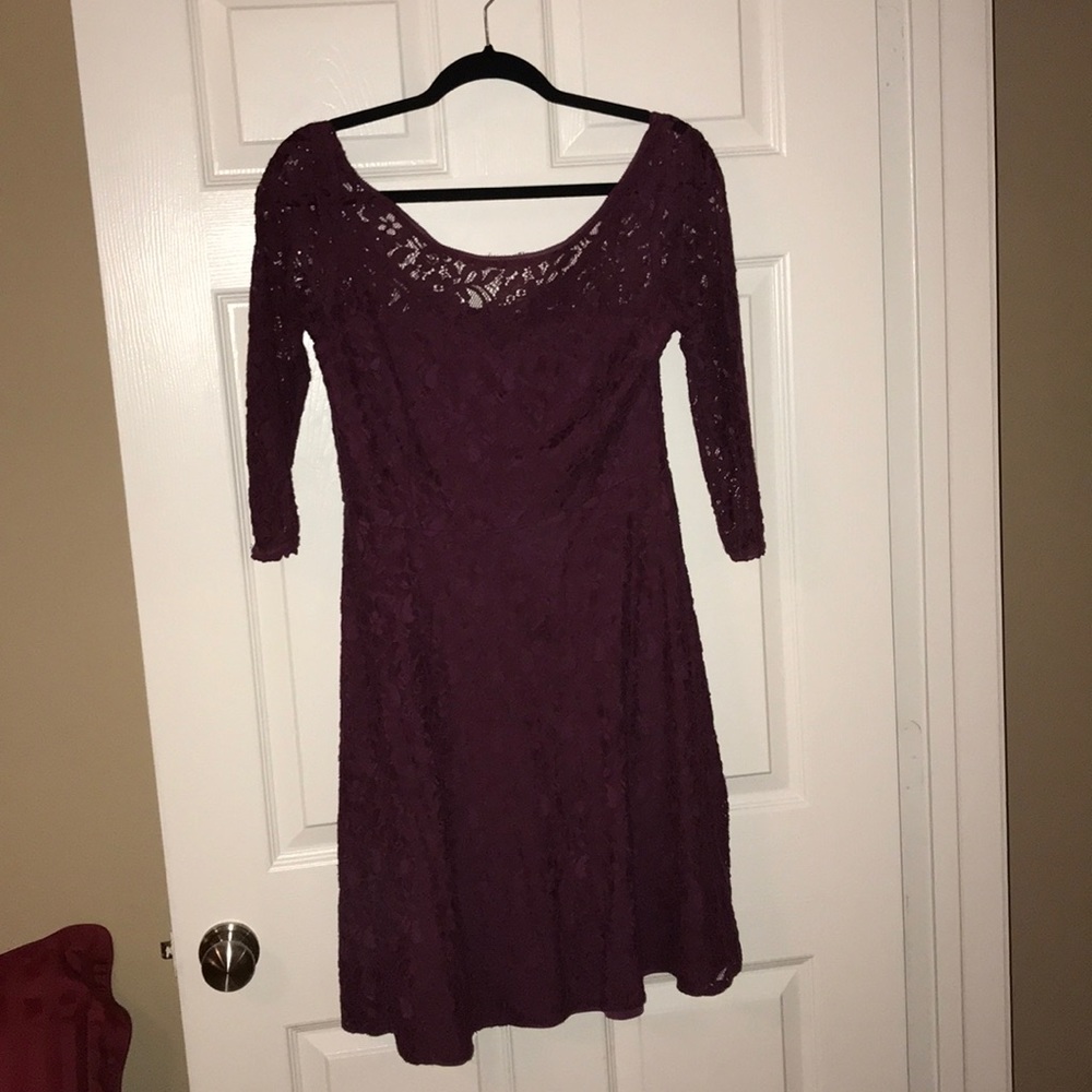 Purple Lace Cocktail Dress