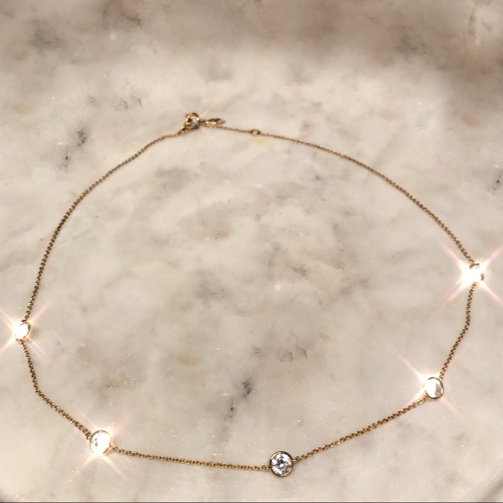 Nadri Cubic Zirconia Bezel Station Necklace
