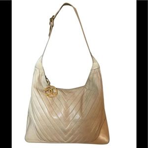 HANEL CC Logos V Stitch shoulder bag