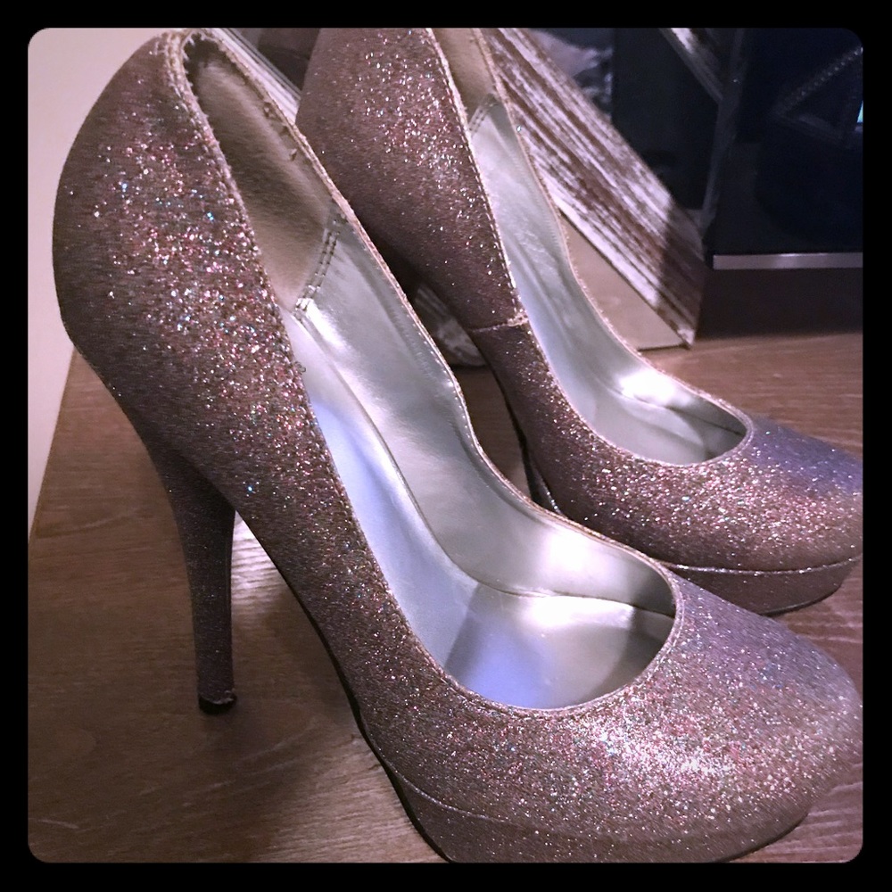 Sliver Glitter Heels