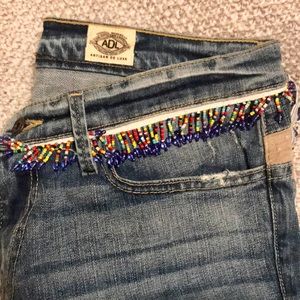 Free People Artisan de Luxe Beaded Jeans
