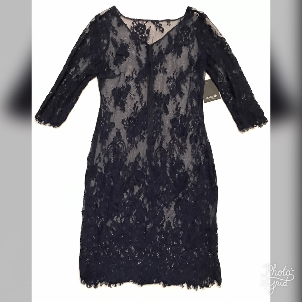Marina Navy Lace Bodycon Dress