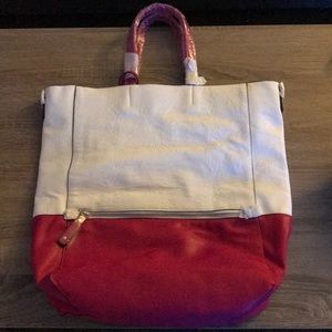 NWOT! Clearance! Large pink and white handbag
