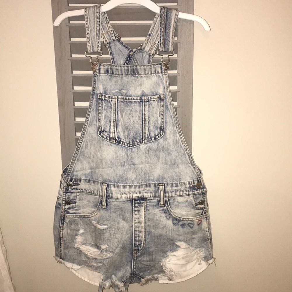 Light wash overalls