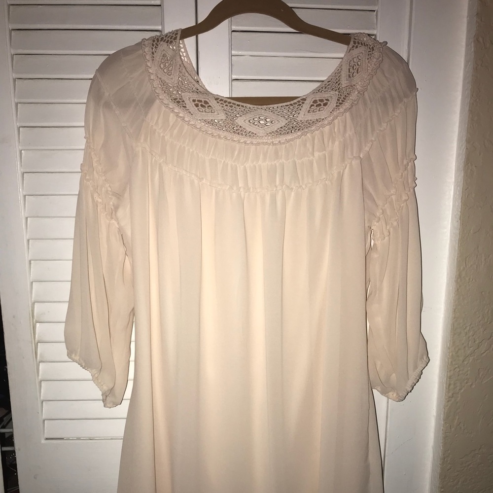 Brigitte Bailey Aztec Lace Peasant Dress