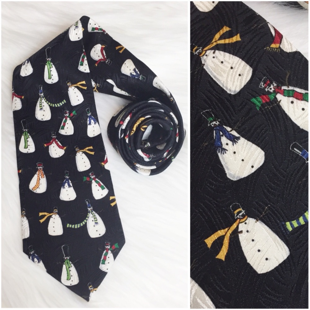 J.Z. Richards Binghams Silk Christmas Snowman Tie