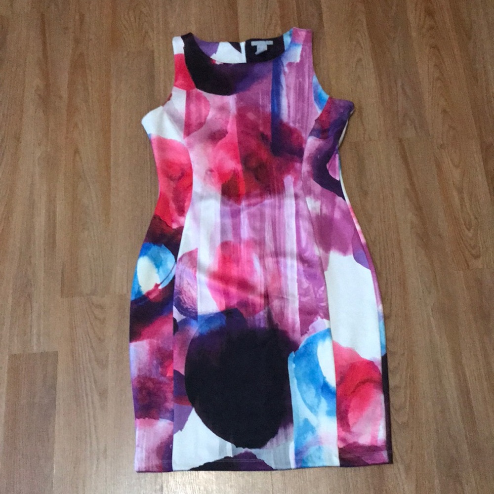 Funky color knee length dress