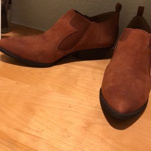 Lucky Brand brown swede booties