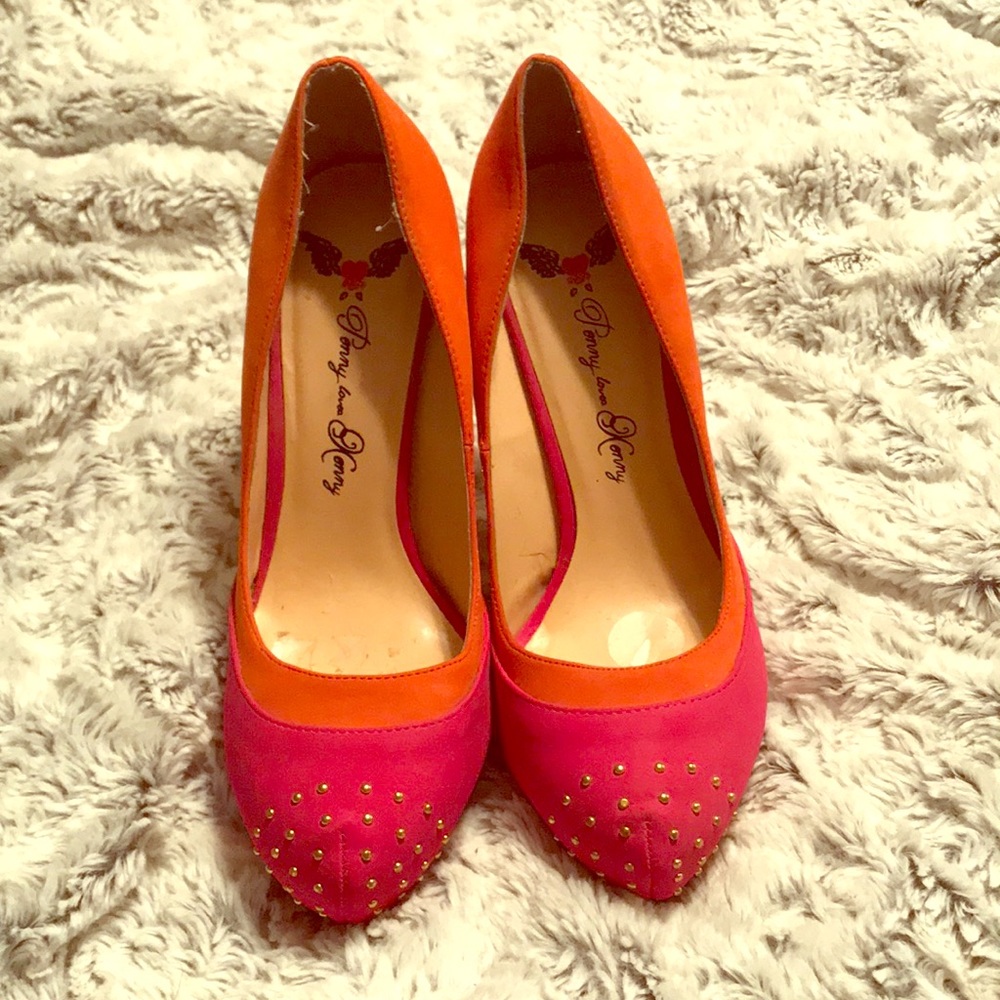 Pink and Orange high heels