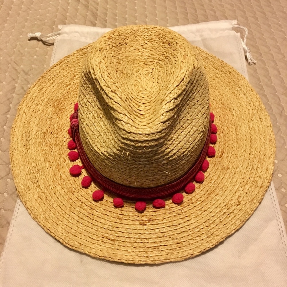 San Diego straw hat / pink accents good condition