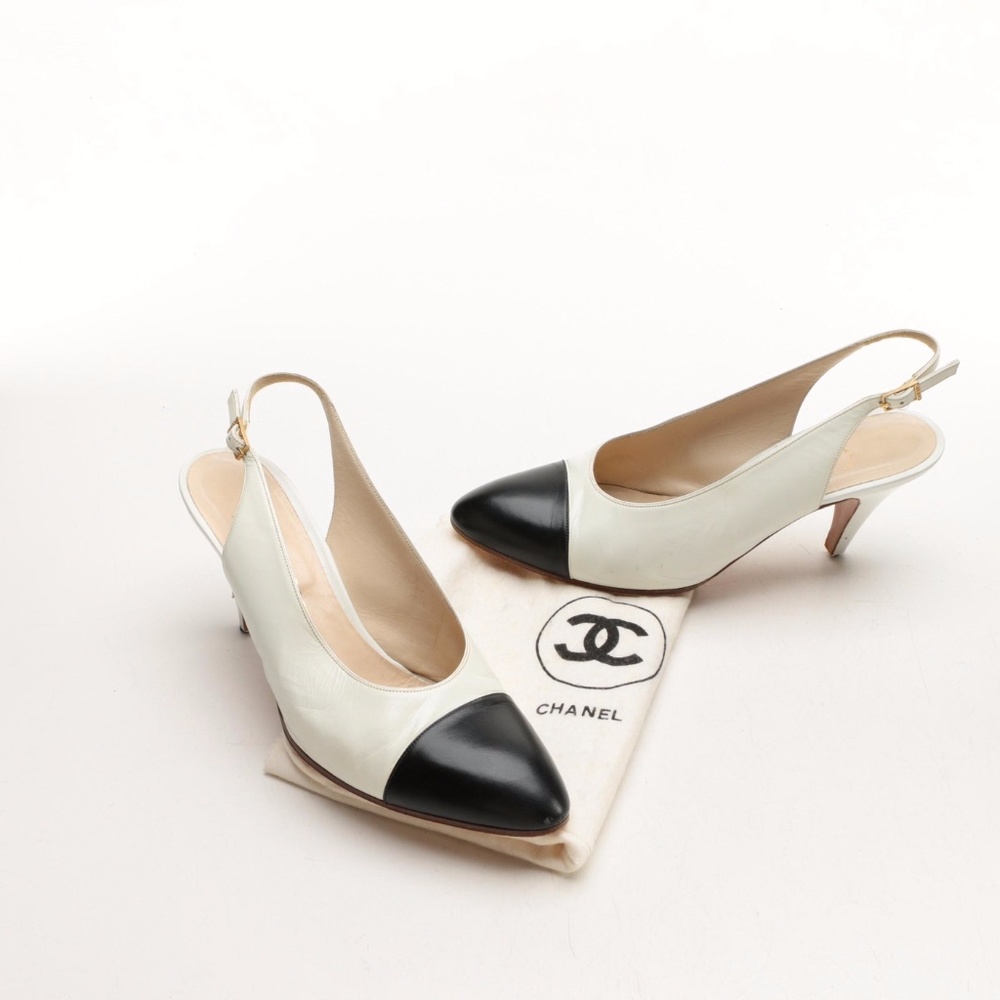 Chanel Patent Leather Slingback Heels