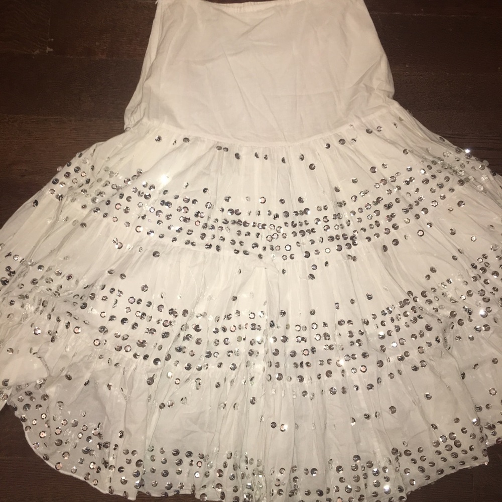 White Sequin skirt size small