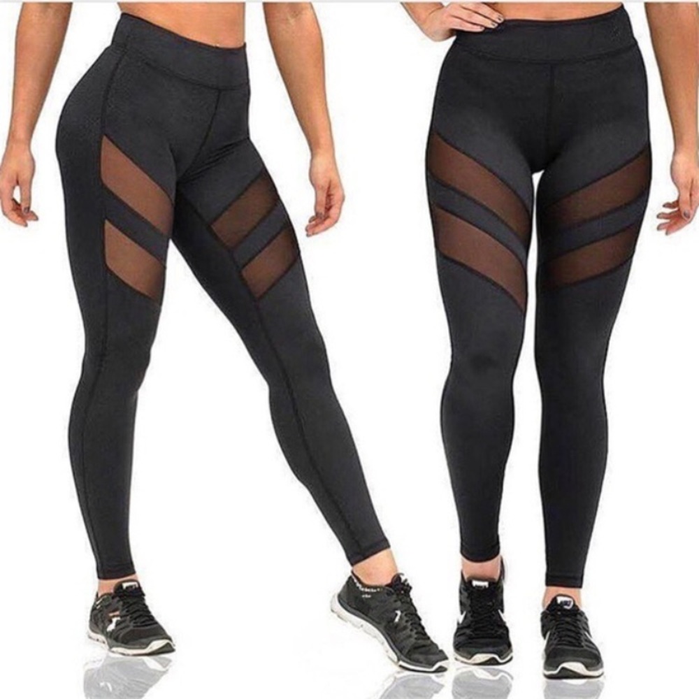 Dry fit sports fitness leggings with net