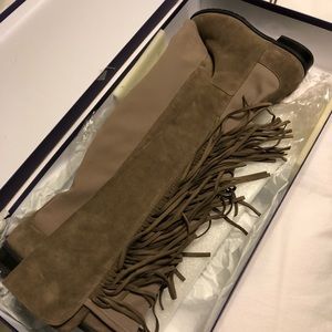 Stuart Weitzman over then knee fringe boots