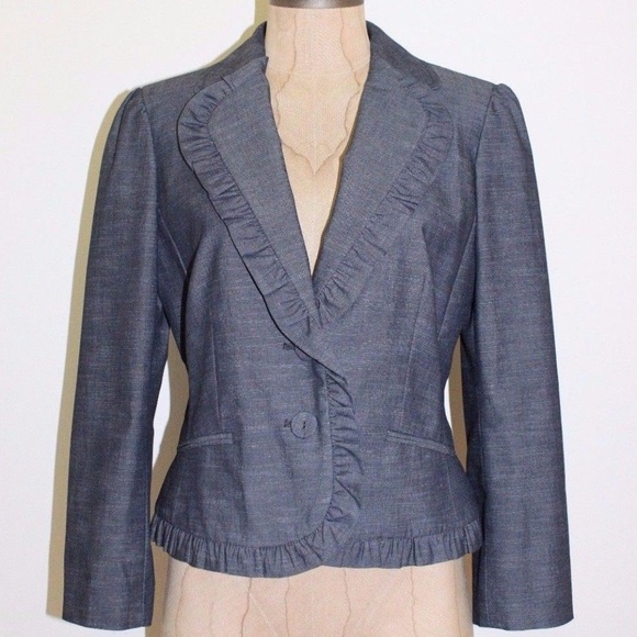 ANN TAYLOR LOFT RUFFLE BLAZER - Picture 1 of 4