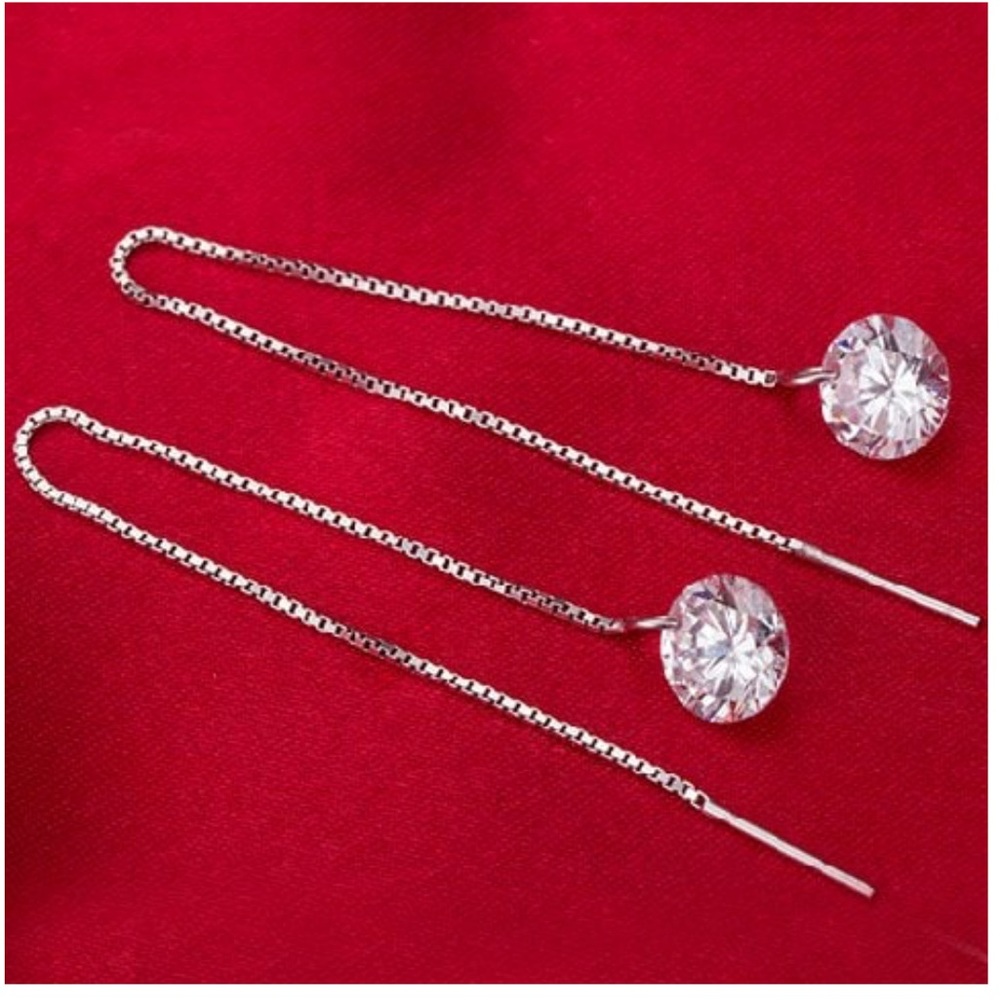 Crystal Threader Earrings, NWT - Picture 3 of 3