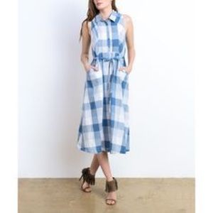 Doe and Rae Blue Plaid Dress