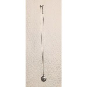 Long silver pendant necklace