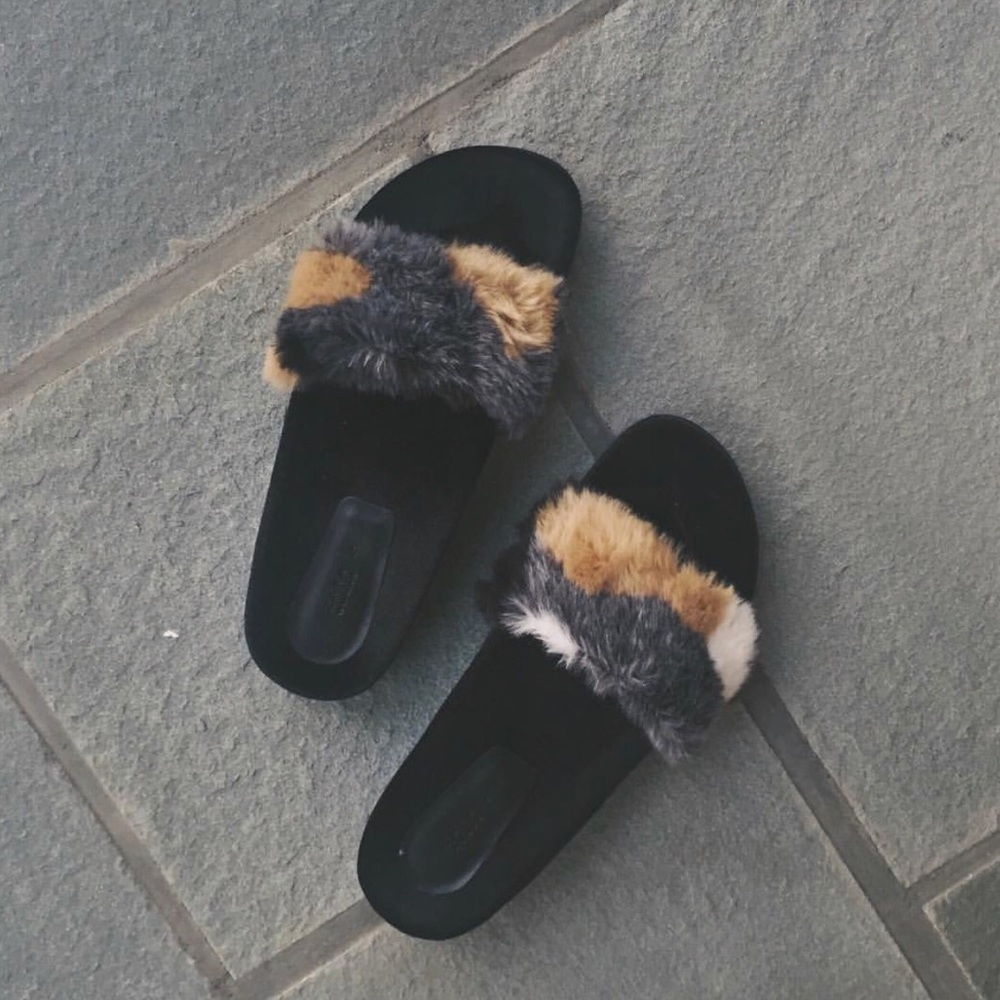 Zara Fur Slides