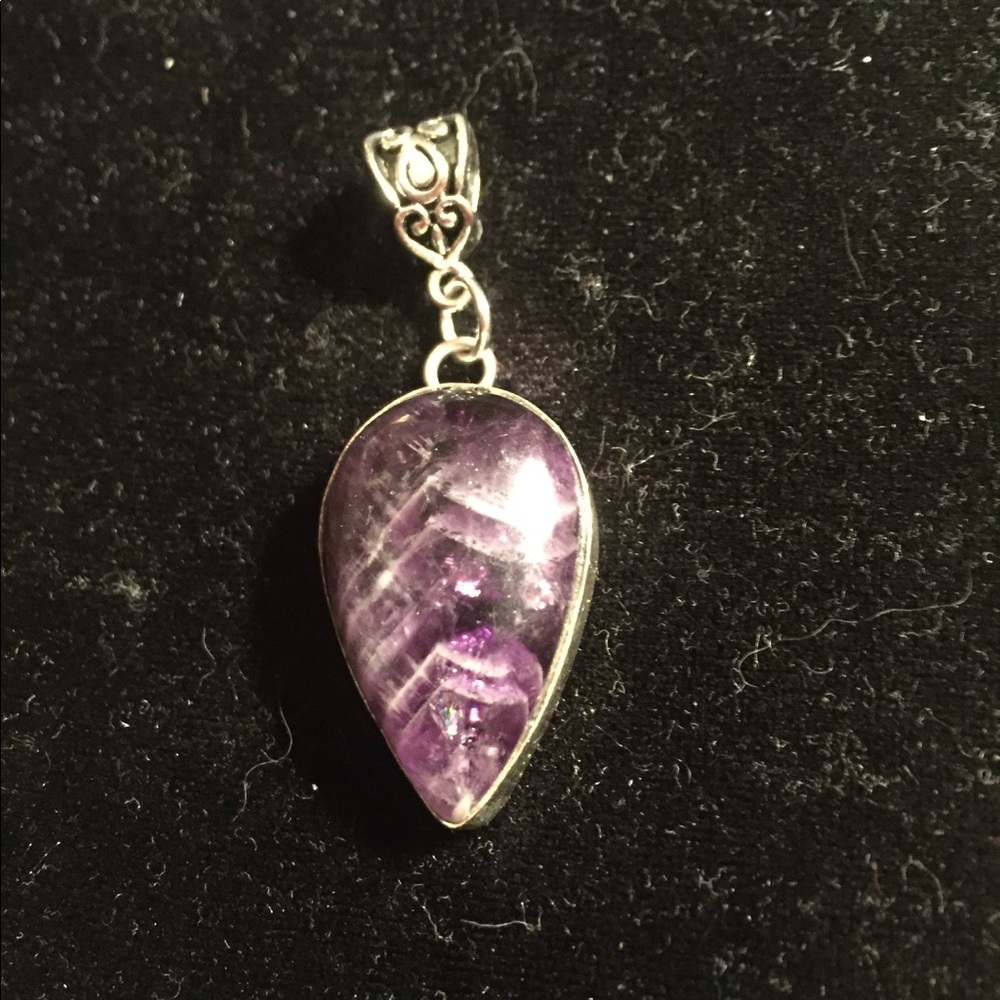 Brazilian Amethyst pendant Silver finding