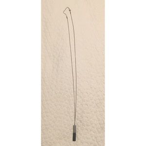 Long silver and black colored pendant necklace