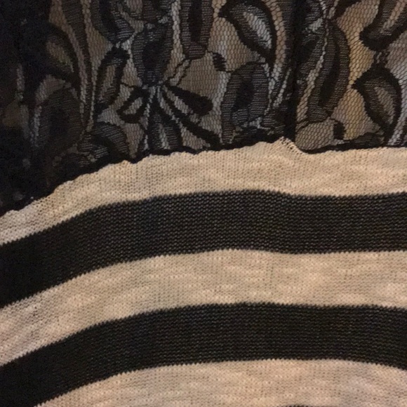 Striped and lace cocoon cardigan - Picture 4 of 5