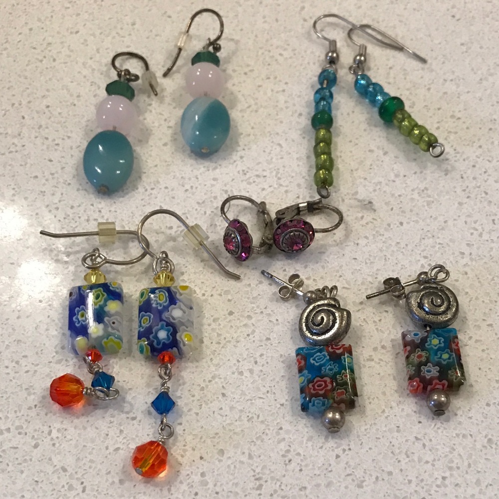 5 pairs beaded earrings