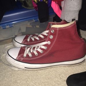 Burgundy High-Top Converse