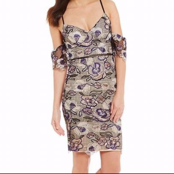 Gianni Bini Cold-Shoulder Lace Sheath Dress - Picture 1 of 7