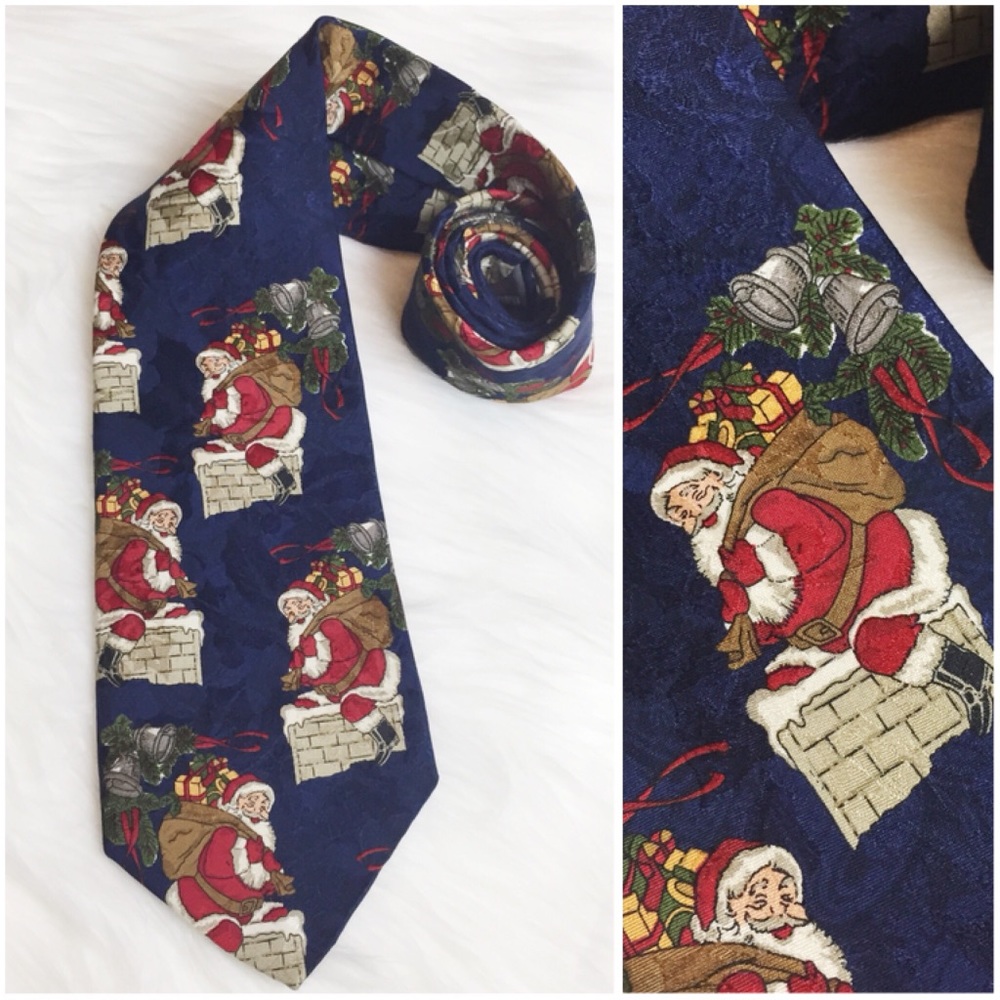 Robert Talbott Christmas Hand Painted Silk Tie