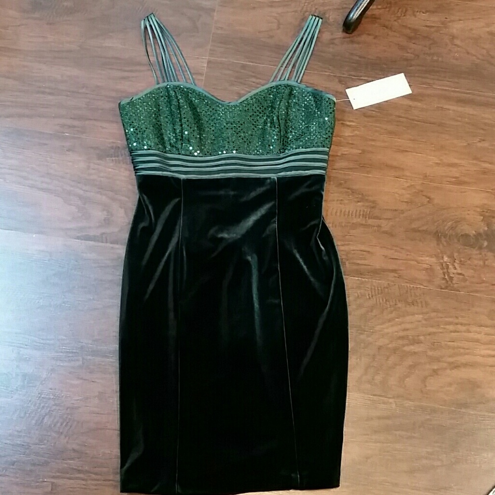 Emerald Green Velvet Dress