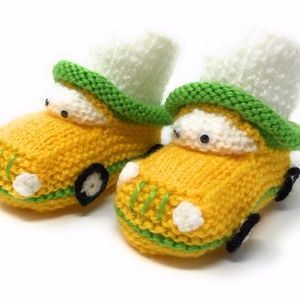 Handmade Baby Booties - Cars