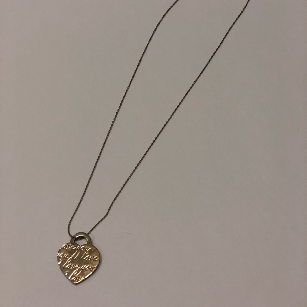Tiffany’s “I love you” sterling silver necklace